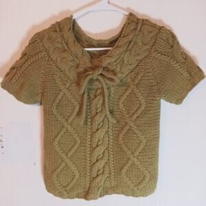 Kenar Olive green cable knit sweater. Size M